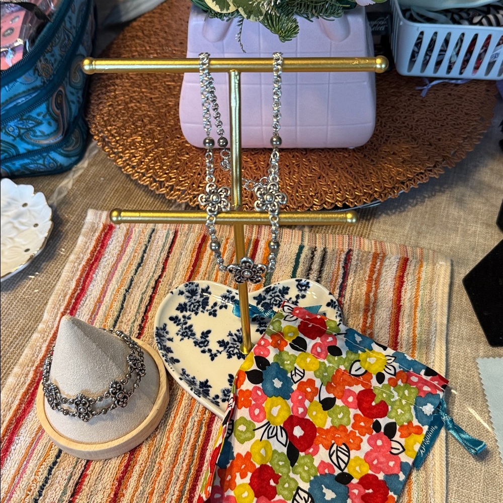 Brighton Silver Floral Jewelry Set